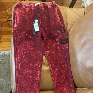 Stone Island Paint Red Sweatpants
